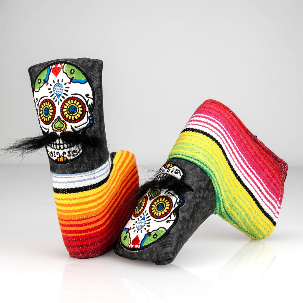 Mustache Sugar Skull - Blade Putter Cover Gray Camo