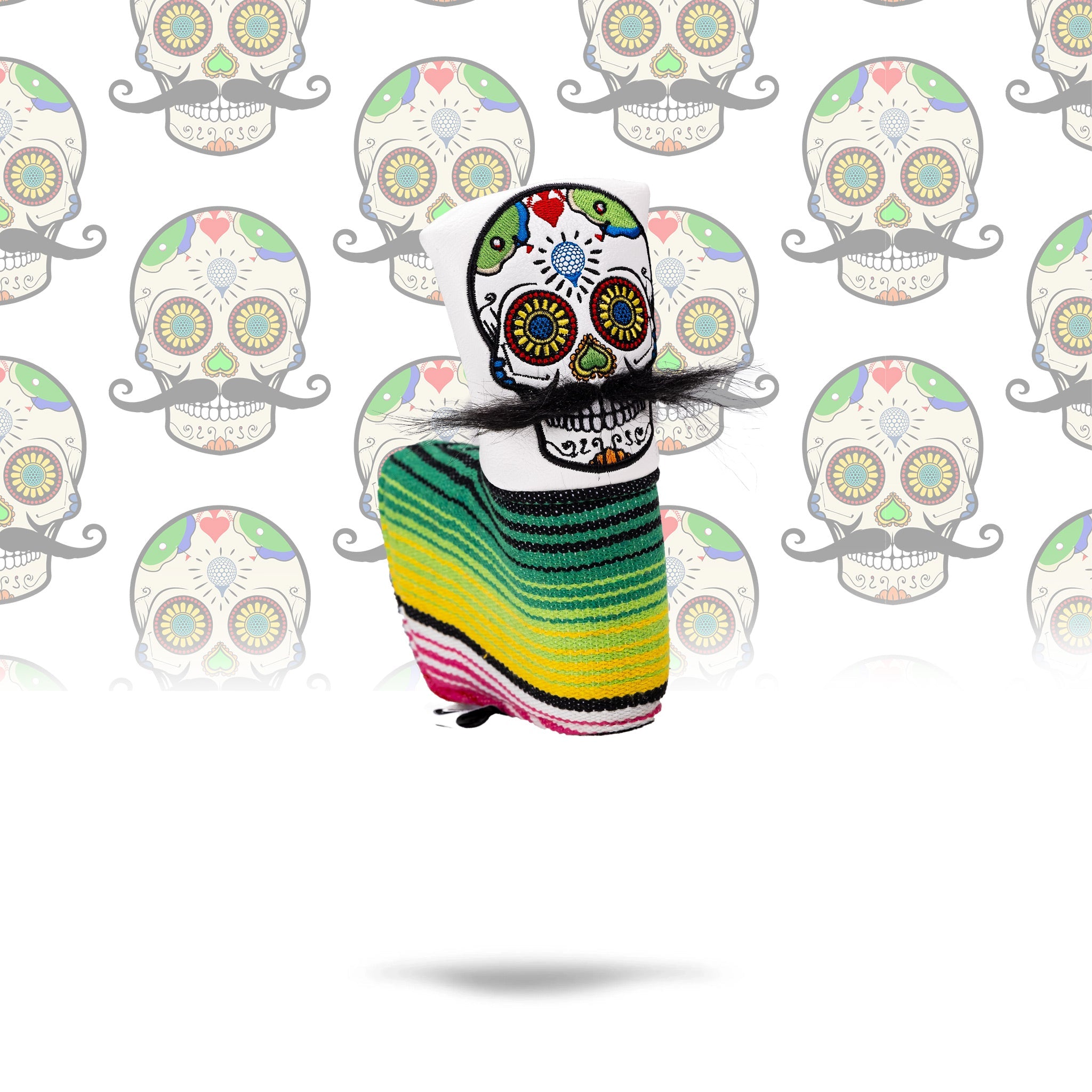 Mustache Sugar Skull - Blade Putter Cover White