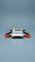 Ergonomic wrist rest in polished aluminum