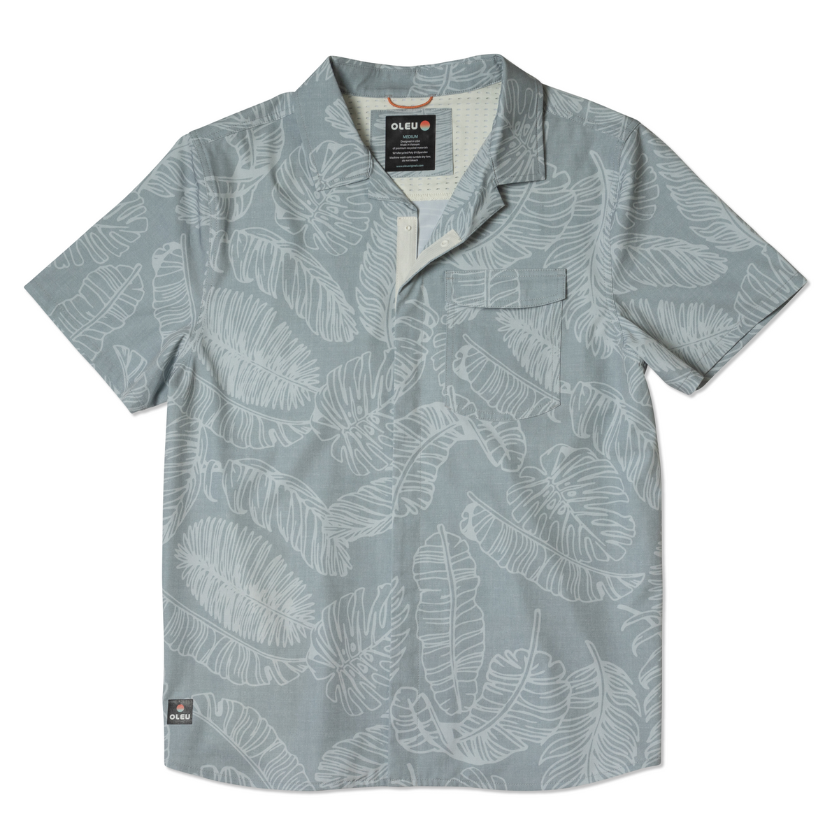 OLEU UV QUICK-DRY BOARDSHIRT - RAINFOREST SEA GREEN