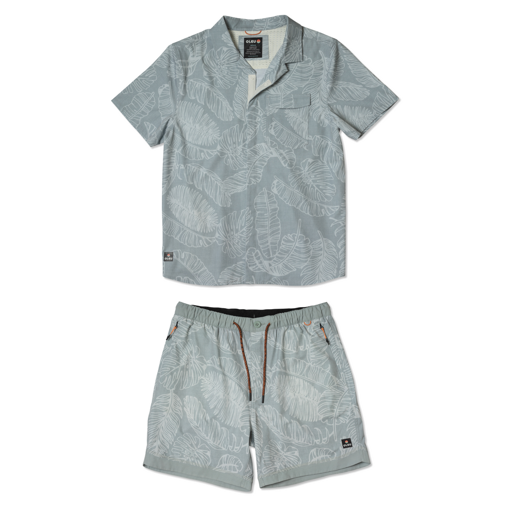 OLEU UV QUICK-DRY BOARDSHIRT - RAINFOREST SEA GREEN